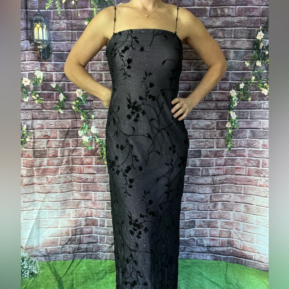 Rampage Purple Gown with Sheer Floral Overlay